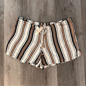Seea Striped Women's Shorts - Black, White, Brown